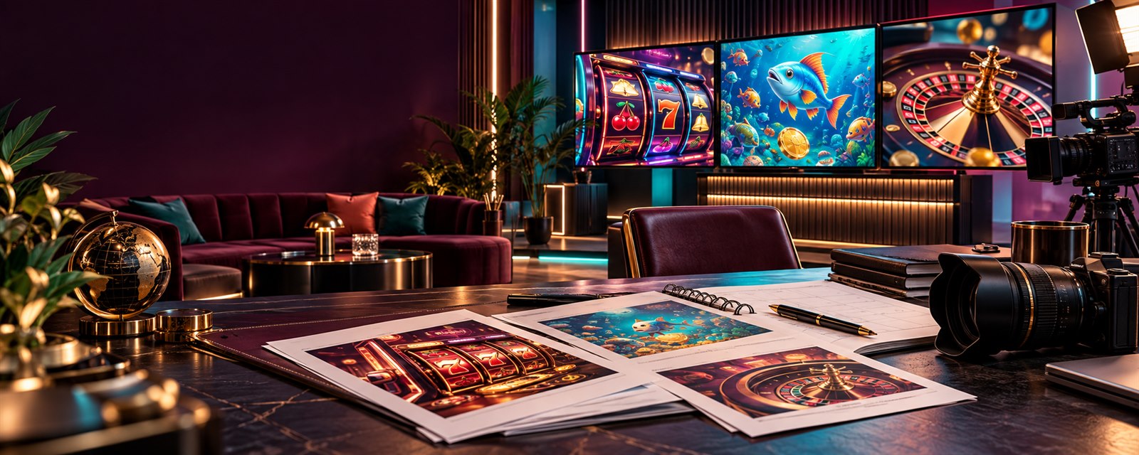 Mega888 editorial studio covering slots, fishing games and roulette