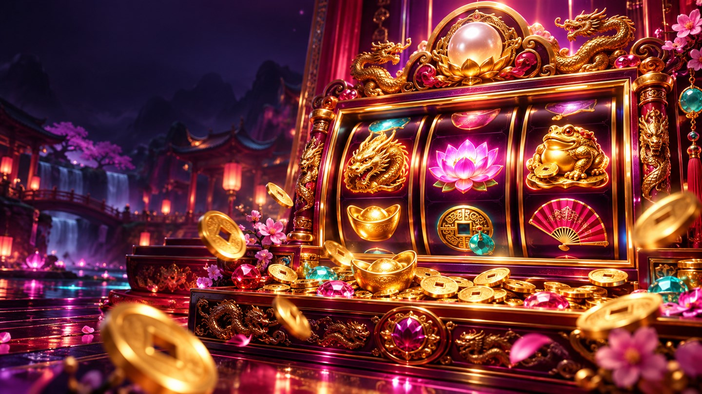 Mystic Fortune slot game with glowing reels, golden coins and fortune symbols