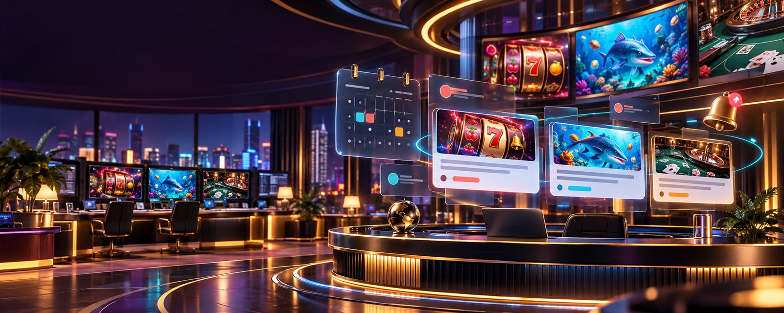 Mega888 iGaming news studio with game update screens