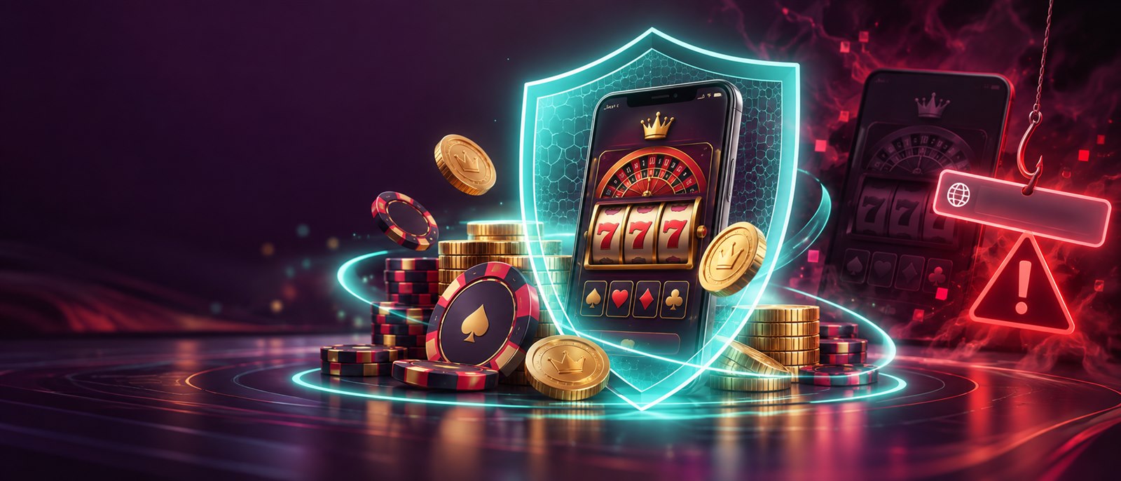 Mega888 casino security shield protecting a gaming phone